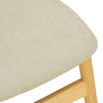 Καρέκλα Cardith rubberwood-plywood σε φυσική απόχρωση-ύφασμα γκρι-μπεζ 48x51x78εκ - Image 8