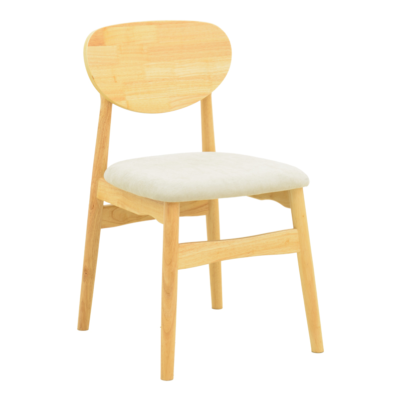 product_pako_382-000013 Καρέκλα Cardith rubberwood-plywood σε φυσική απόχρωση-ύφασμα γκρι-μπεζ 48x51x78εκ - Image 1