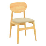 Καρέκλα Cardith rubberwood-plywood σε φυσική απόχρωση-pu μπεζ 48x51x78εκ