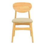 Καρέκλα Cardith rubberwood-plywood σε φυσική απόχρωση-pu μπεζ 48x51x78εκ - Image 5