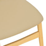 Καρέκλα Cardith rubberwood-plywood σε φυσική απόχρωση-pu μπεζ 48x51x78εκ - Image 8