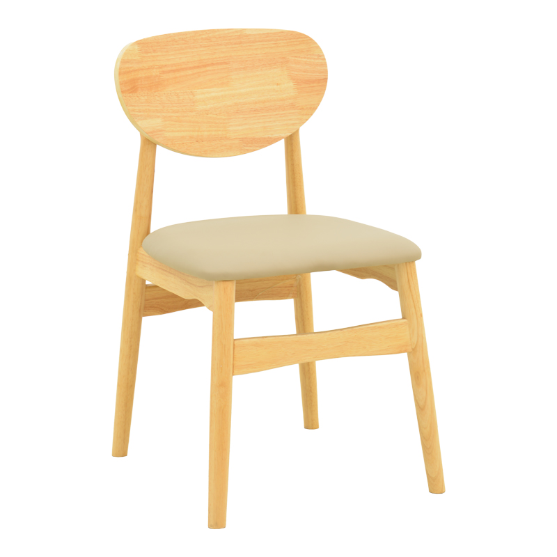 product_pako_382-000014 Καρέκλα Cardith rubberwood-plywood σε φυσική απόχρωση-pu μπεζ 48x51x78εκ - Image 1