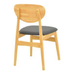 Καρέκλα Cardith rubberwood-plywood σε φυσική απόχρωση-pu μαύρο 48x51x78εκ - Image 3