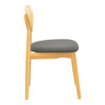 Καρέκλα Cardith rubberwood-plywood σε φυσική απόχρωση-pu μαύρο 48x51x78εκ - Image 4