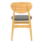 Καρέκλα Cardith rubberwood-plywood σε φυσική απόχρωση-pu μαύρο 48x51x78εκ - Image 6
