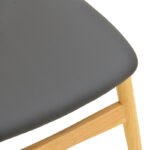 Καρέκλα Cardith rubberwood-plywood σε φυσική απόχρωση-pu μαύρο 48x51x78εκ - Image 8