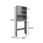 Έπιπλο μπάνιου Tazien σε ανθρακί απόχρωση 60x24x168.5εκ - Image 4