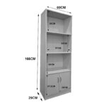 Βιβλιοθήκη Tekaro σε λευκή απόχρωση 60x29x166εκ - Image 5