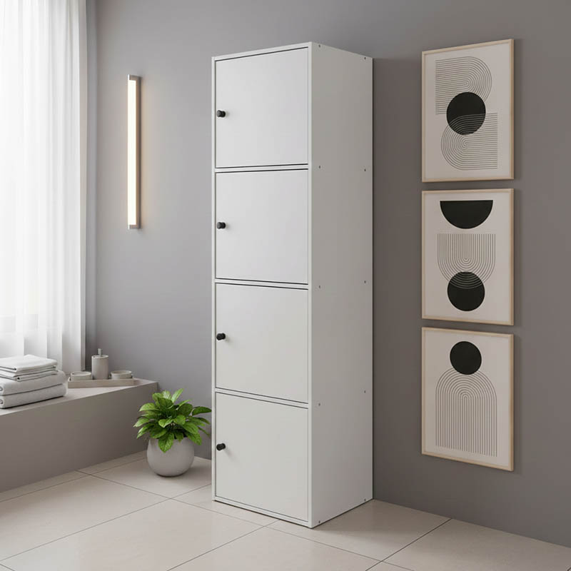 product_pako_383-000013 Ντουλάπι-στήλη Gabino σε λευκή απόχρωση 40x39x158εκ - Image 1