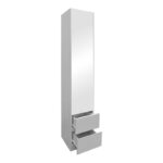 Ντουλάπι-στήλη με καθρέπτη Lostro σε λευκή απόχρωση 29.5x30x164.5εκ - Image 3