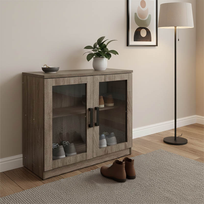 product_pako_383-000017 Παπουτσοθήκη-ντουλάπι Sapato σε oak απόχρωση 80x40x80εκ - Image 1