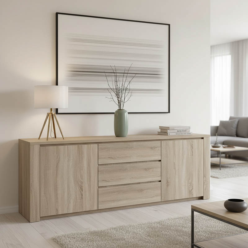 product_pako_383-000018 Μπουφές Kalya σε sonoma απόχρωση 220x49x89.5εκ - Image 1