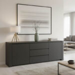 Μπουφές Kalya σε ανθρακί απόχρωση 220x49x89.5εκ