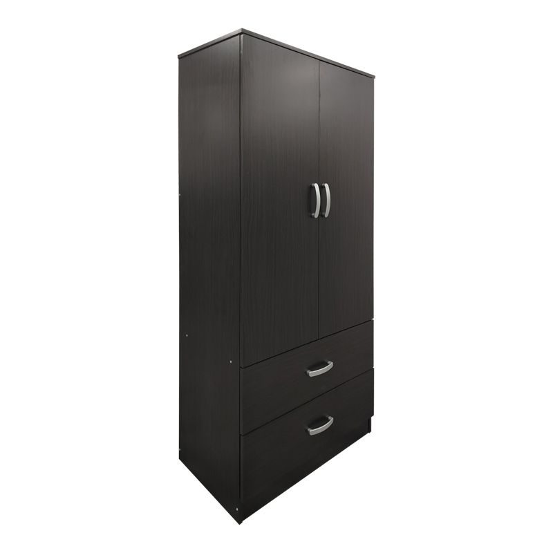 product_pako_383-000044 Ντουλάπα δίφυλλη με 2 συρτάρια Athos σε wenge απόχρωση 80x42x180εκ - Image 1