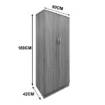 Ντουλάπα δίφυλλη Athos σε Sonoma απόχρωση 80x42x180εκ - Image 5