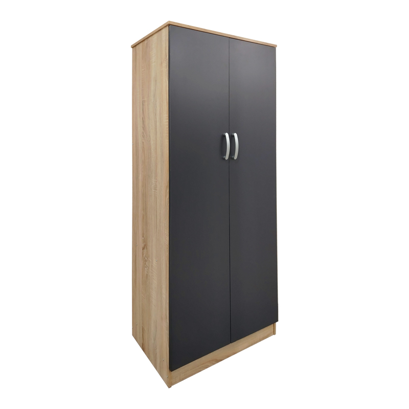 product_pako_383-000051 Ντουλάπα δίφυλλη Athos σε sonoma-ανθρακί απόχρωση 80x42x180εκ - Image 1