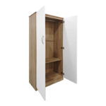 Ντουλάπα δίφυλλη Athos σε sonoma-λευκή απόχρωση 80x42x180εκ - Image 2