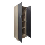 Ντουλάπα δίφυλλη Athos σε sonoma-ανθρακί απόχρωση 60x42x180εκ - Image 2