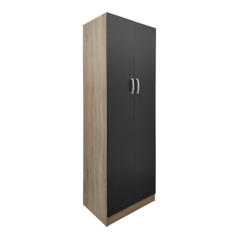 product_pako_383-000056 Ντουλάπα δίφυλλη Athos σε sonoma-ανθρακί απόχρωση 60x42x180εκ - Image 1