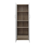 Ντουλάπα δίφυλλη Athos σε sonoma-λευκή απόχρωση 60x42x180εκ - Image 3