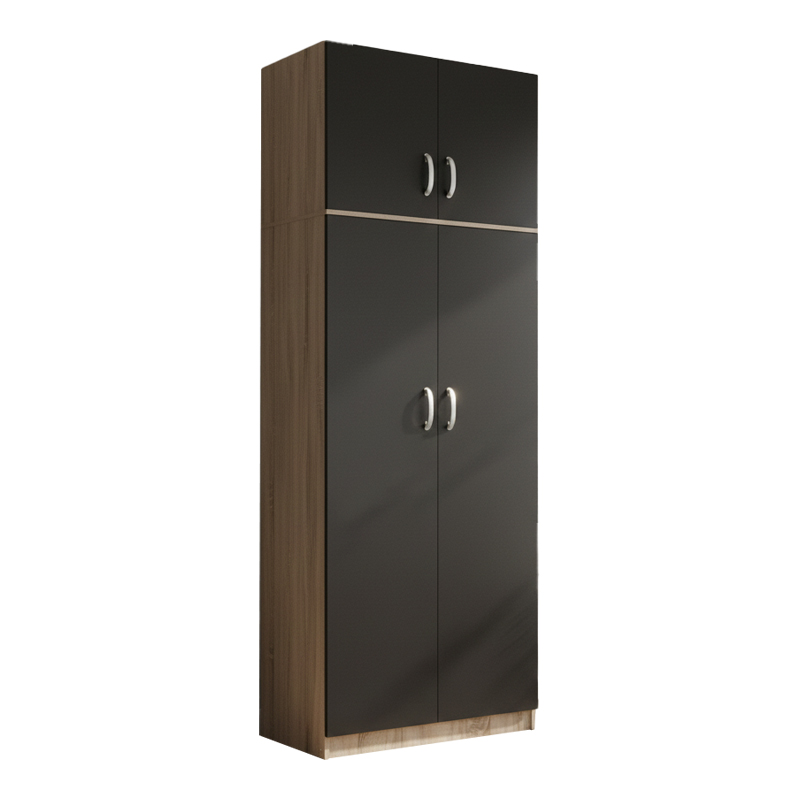 product_pako_383-000086 Ντουλάπα δίφυλλη και πατάρι Athos σε sonoma-ανθρακί απόχρωση 80x42x240εκ - Image 1