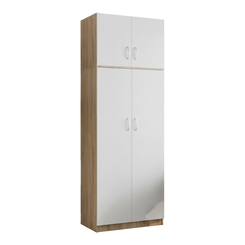 product_pako_383-000087 Ντουλάπα δίφυλλη και πατάρι Athos σε sonoma-λευκή απόχρωση 80x42x240εκ - Image 1