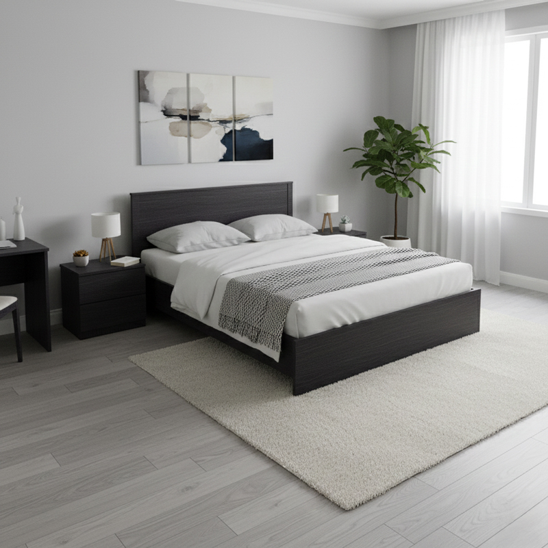 product_pako_383-000102 Κρεβάτι Athos σε wenge απόχρωση 160x200εκ - Image 1