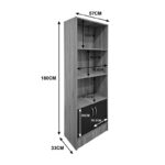 Βιβλιοθήκη Tekaro sonoma-ανθρακί 57x33x180εκ - Image 5
