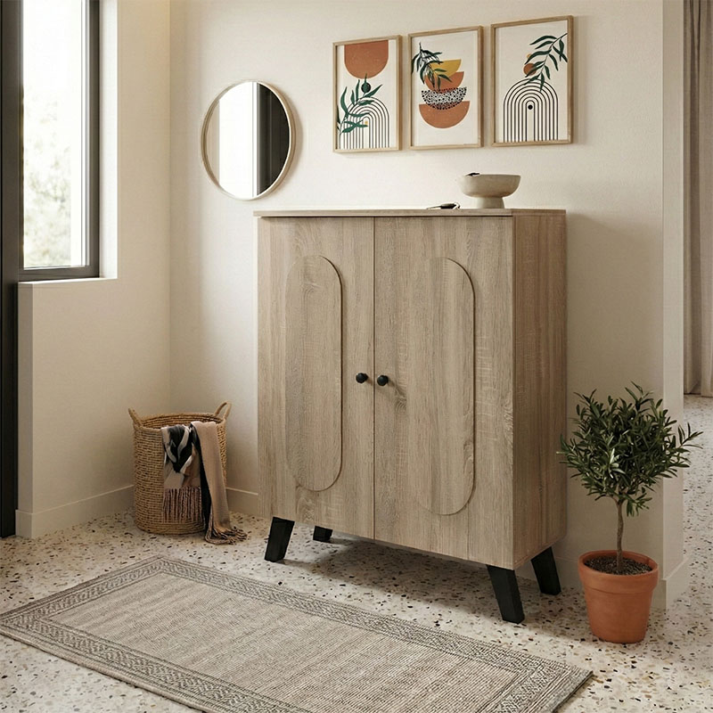 product_pako_383-000115 Παπουτσοθήκη-ντουλάπι Cathi sonoma 80x34x95εκ - Image 1