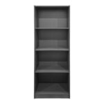 Βιβλιοθήκη Kendy ανθρακί 60x30x167εκ - Image 3
