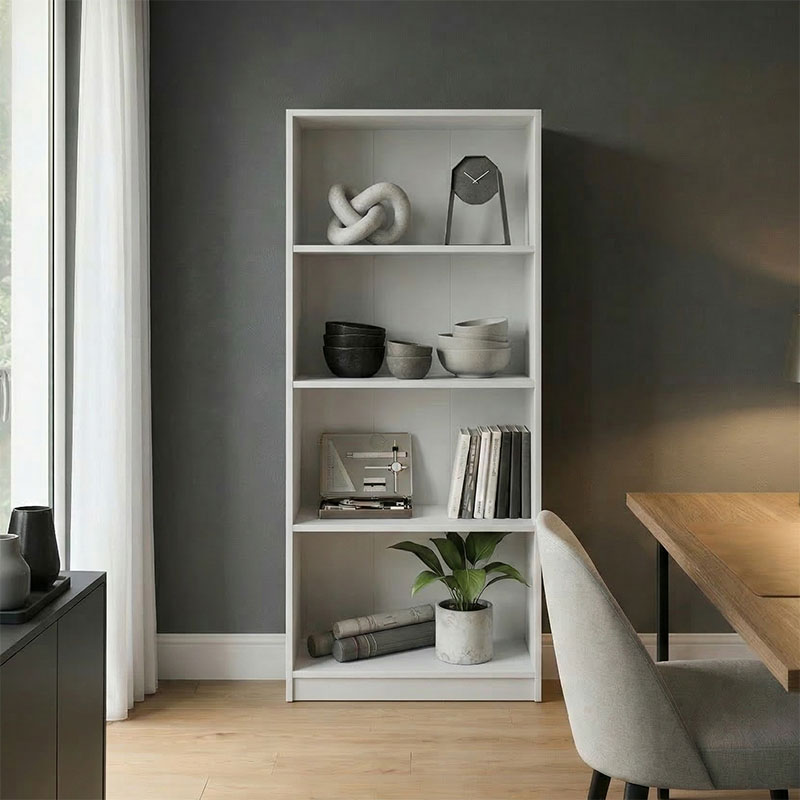 product_pako_383-000124 Βιβλιοθήκη Kendy λευκό 60x30x167εκ - Image 1