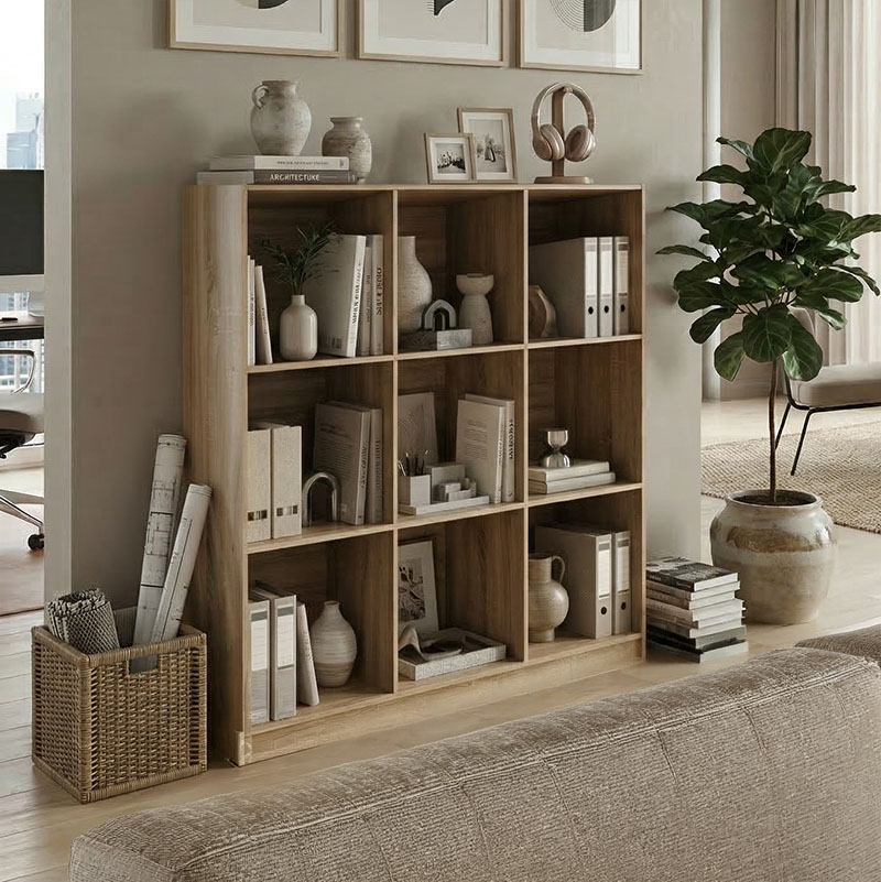 product_pako_383-000128 Βιβλιοθήκη Gridea sonoma 119.5x30x121εκ - Image 1