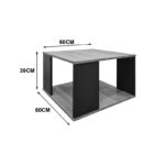 Τραπέζι σαλονιού Zelegan sonoma-ανθρακί 60x60x39εκ - Image 5