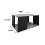 Τραπέζι σαλονιού Zelegan sonoma-ανθρακί 90x60x44.5εκ - Image 5