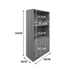 Βιβλιοθήκη Tekaro ανθρακί 60x30x120εκ - Image 5
