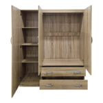 Ντουλάπα τρίφυλλη με 2 συρτάρια Alvia sonoma 150x51x180εκ - Image 3