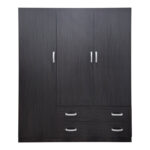 Ντουλάπα τρίφυλλη με 2 συρτάρια Alvia wenge150x51x180εκ - Image 4