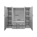 Ντουλάπα τετράφυλλη με 2 συρτάρια Alvia sonoma 200x51x180εκ - Image 4