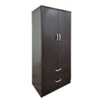 Ντουλάπα δίφυλλη με 2 συρτάρια Alvia wenge 80x51.5x180εκ - Image 2