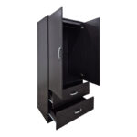 Ντουλάπα δίφυλλη με 2 συρτάρια Alvia wenge 80x51.5x180εκ - Image 3