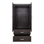 Ντουλάπα δίφυλλη με 2 συρτάρια Alvia wenge 80x51.5x180εκ - Image 4