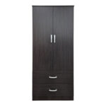 Ντουλάπα δίφυλλη με 2 συρτάρια Alvia wenge 80x51.5x180εκ - Image 5