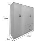 Ντουλάπα τετράφυλλη Athos λευκή 160x42x180εκ - Image 4