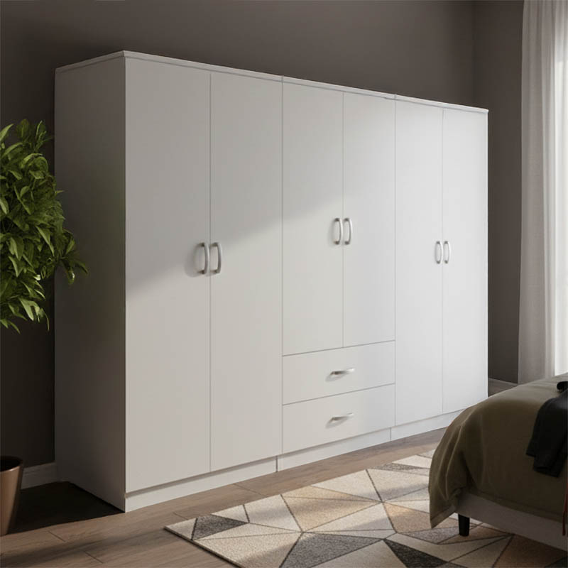 product_pako_383-000181 Ντουλάπα εξάφυλλη Athos I λευκή 240x42x180εκ - Image 1