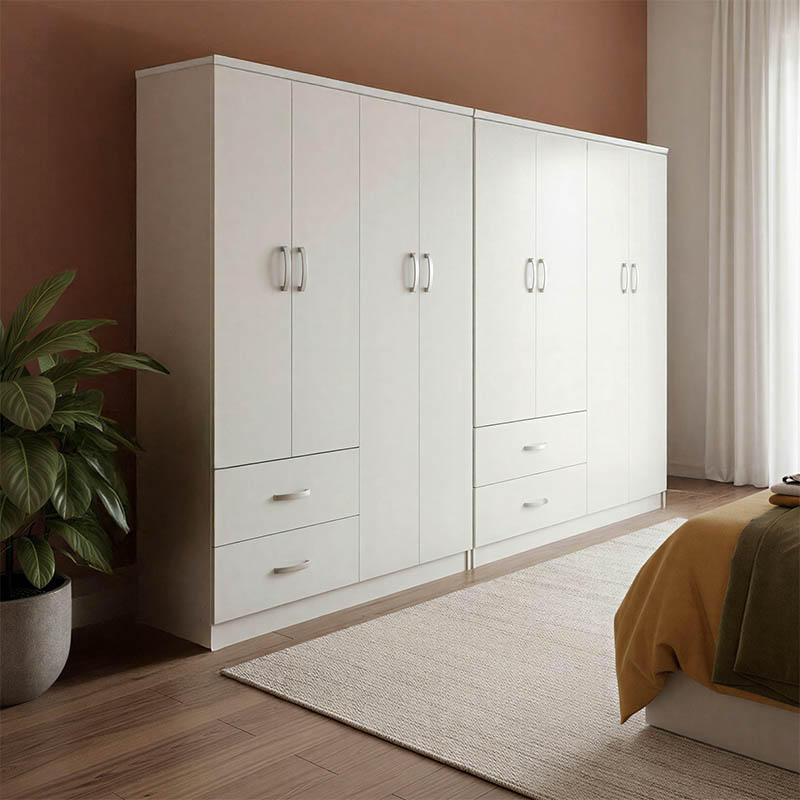 product_pako_383-000182 Ντουλάπα οχτάφυλλη Athos λευκή 241x42x181εκ - Image 1