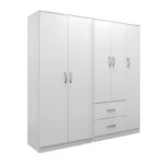 Ντουλάπα πεντάφυλλη Athos I λευκή 170x42x180εκ - Image 2