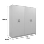 Ντουλάπα τετράφυλλη Athos Ι λευκή 160x42x180εκ - Image 4