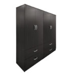 Ντουλάπα τετράφυλλη με συρτάρια Athos wenge 160x42x180εκ - Image 2