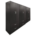 Ντουλάπα εξάφυλλη με συρτάρια Athos wenge 240x42x180εκ - Image 2