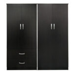 Ντουλάπα τετράφυλλη Athos wenge 160x42x180εκ - Image 3